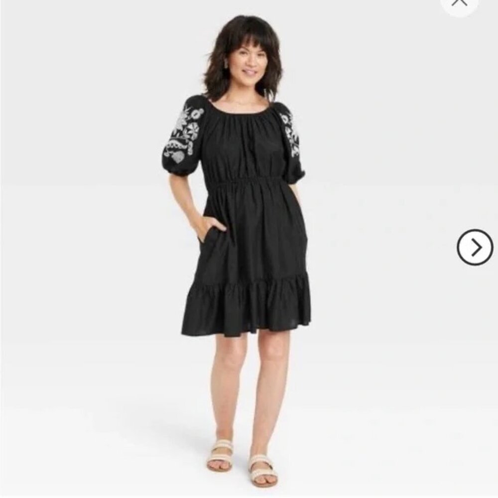 Knox Rose 3/4 Sleeve Embroidered Dress XXL